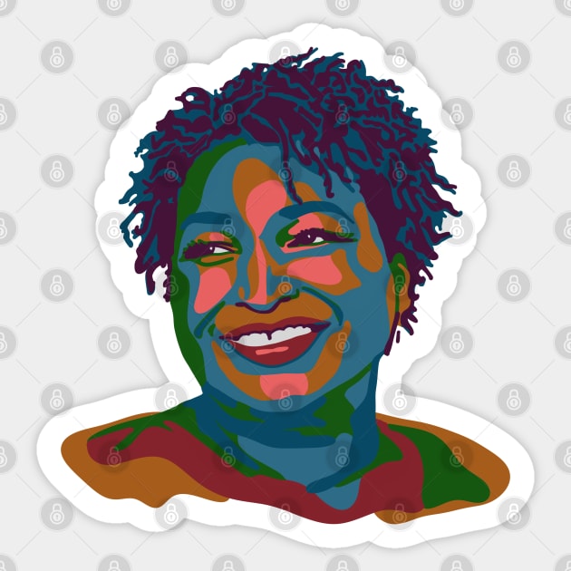 Voting Rights Hero - Stacey Abrams Sticker by Slightly Unhinged